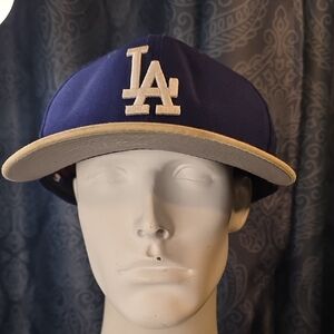 LA Dodgers New Era 9fifty Snapback Hat Cap Retro Crown 100% Wool Crown